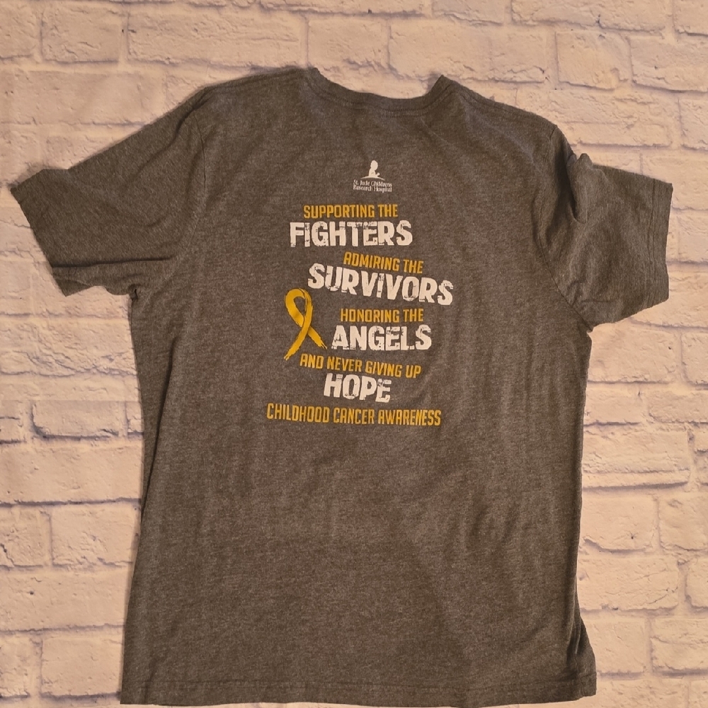 Bella Canvas Gray Tee with Yellow Ribbon Graphic - Picture 6 of 6